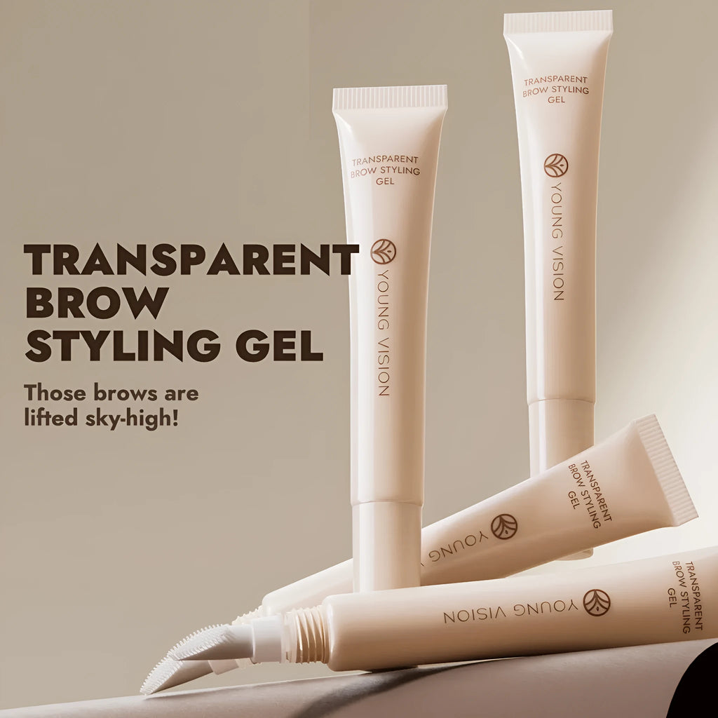Transparent eyebrow gel in tube with silicone brush head, 10g net content