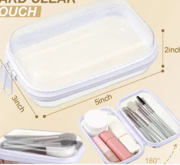 Transparent PET plastic zipper pencil case storage bag cube shape