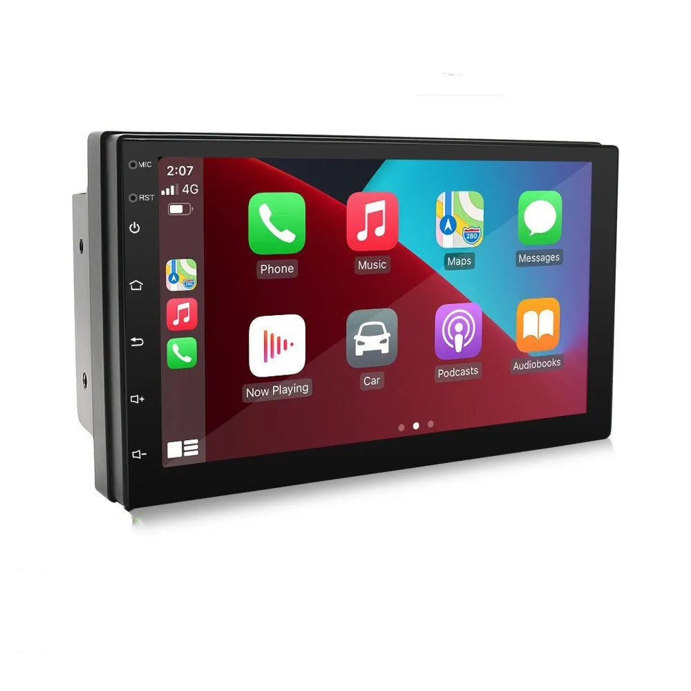 Black universal Carplay navigation MP5 player with 7 inch screen for manual transmission vehicles