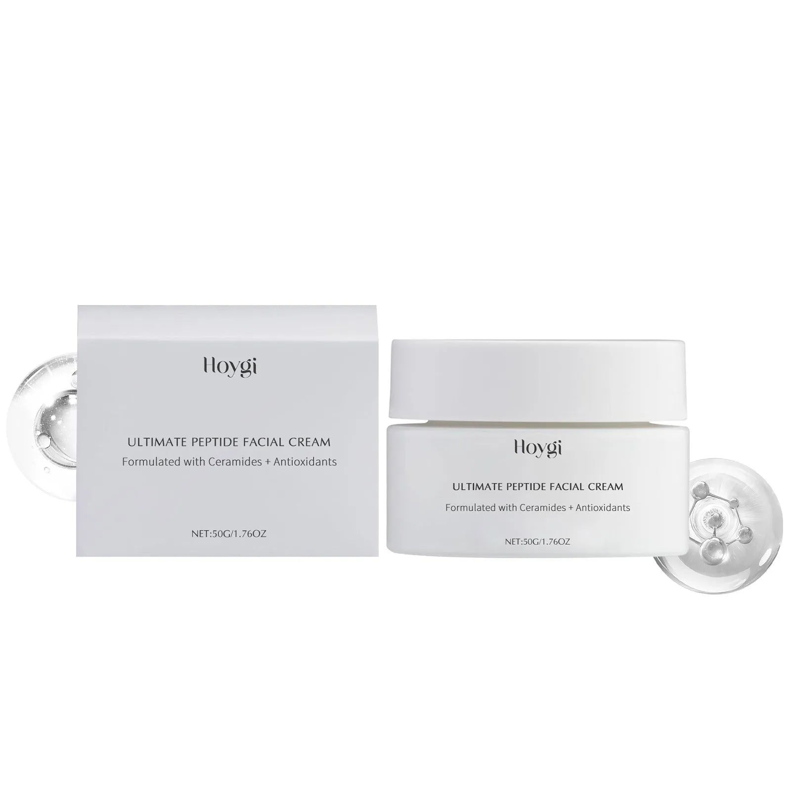 50g jar of ceramide NP facial moisturising cream with peptide complex