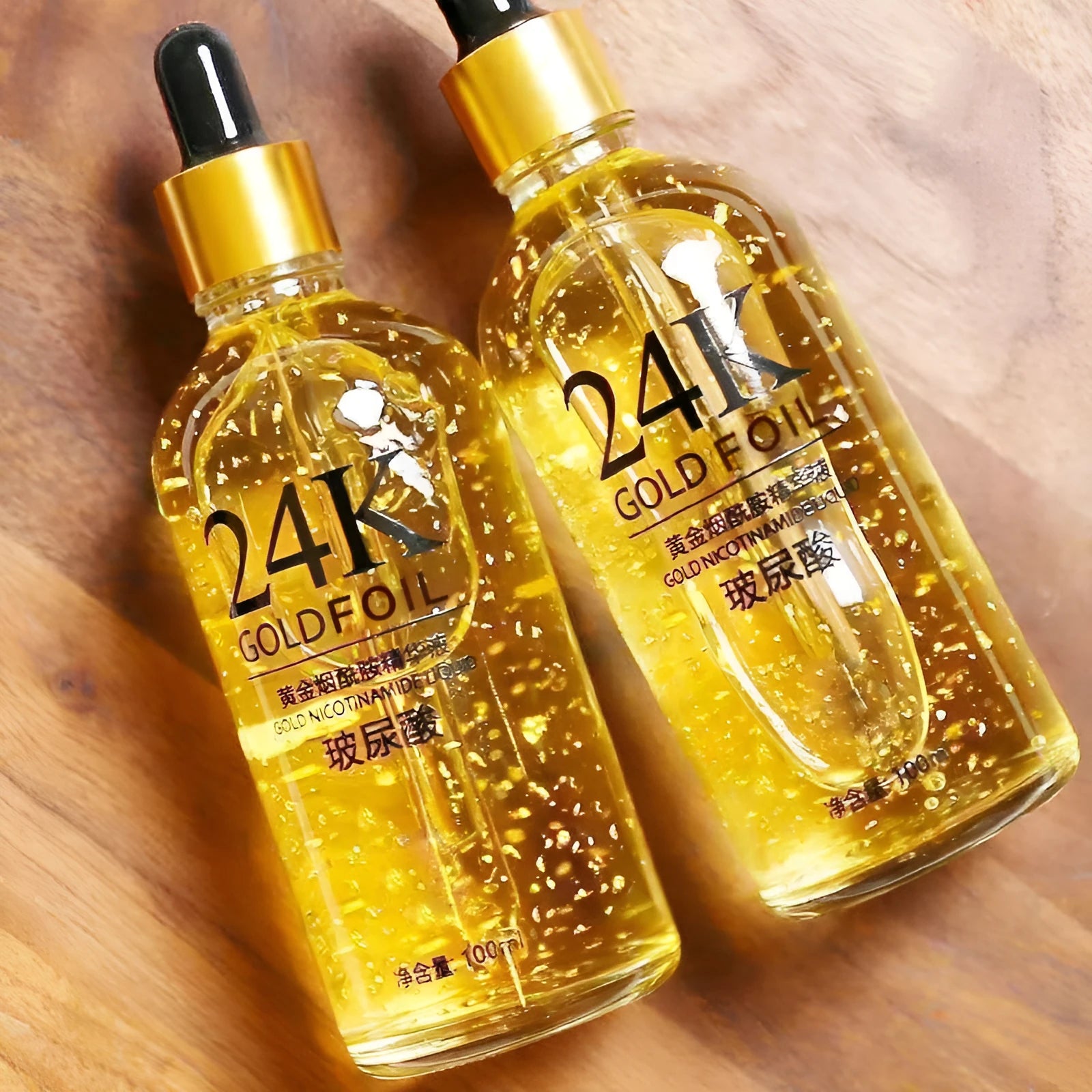 24K nicotinamide facial essence liquid with hyaluronic acid and ginseng in 100g packaging