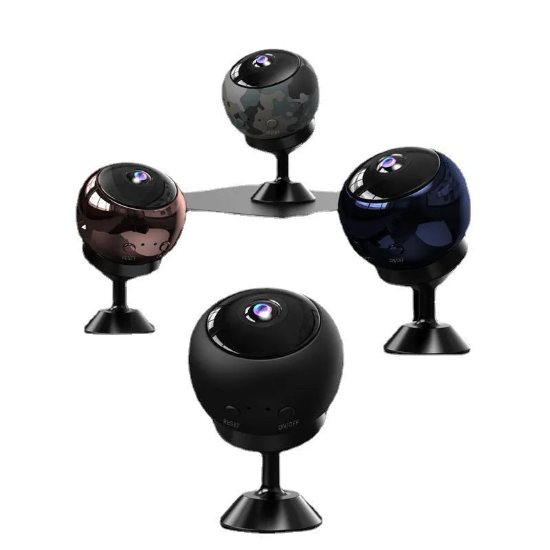 1080p wireless WIFI security camera with ABS housing and USB cable for power.