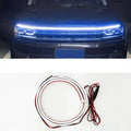Car daytime running lights LED strip with start scan function in silicone housing showing white illumination
