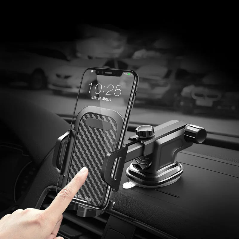 Black car phone holder for mobile phones 4 to 7 inches in size