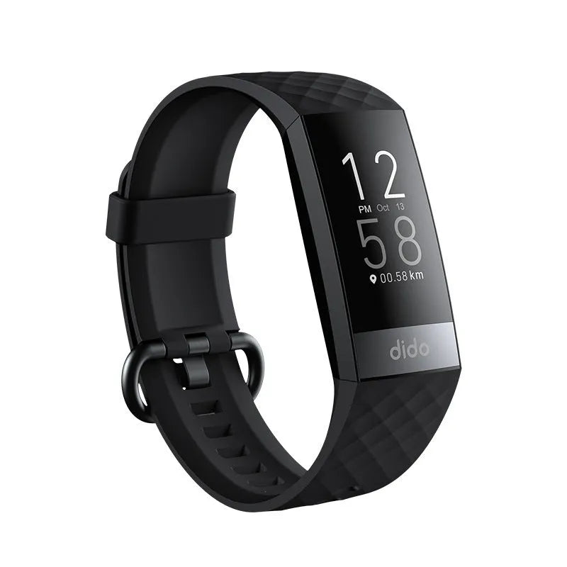 Y6 Black smart bracelet for blood pressure and ECG monitoring on a wrist, showing 1.1-inch screen.
