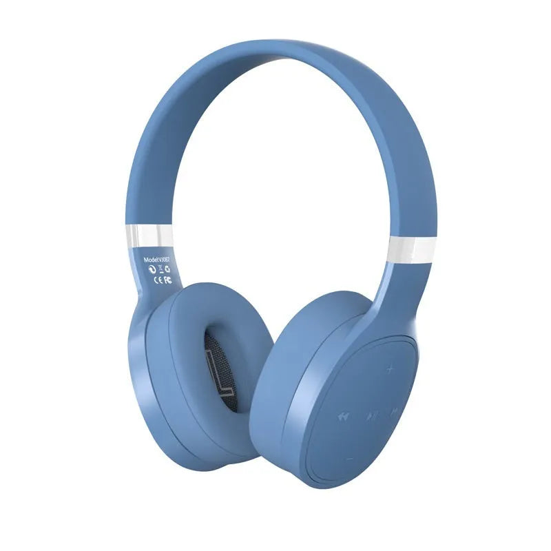 Folding wireless sports headphones in black, showing Bluetooth connectivity and compact stored size.