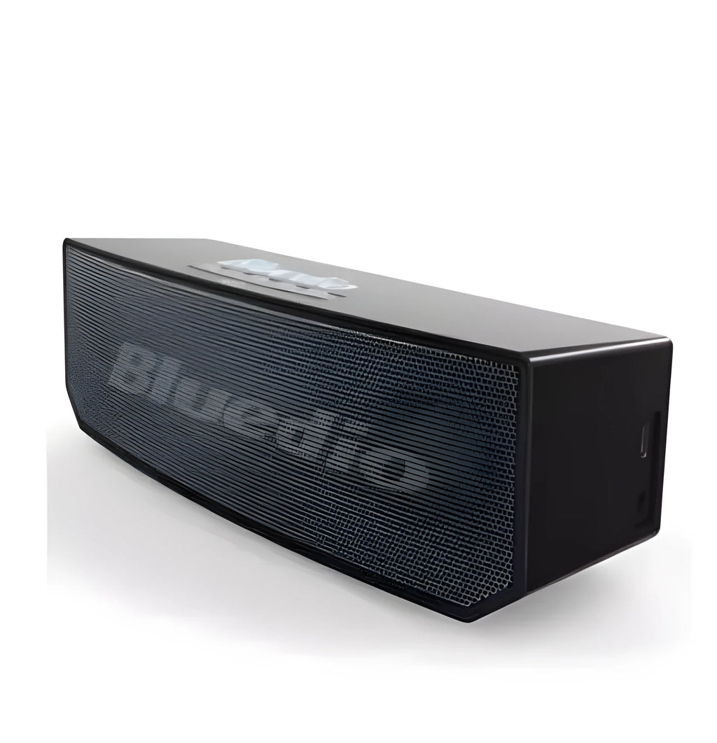 Black BS-6 Bluetooth smart speaker with compact rectangular design