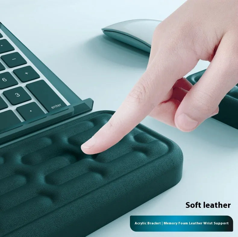 Double-sided keyboard and mouse pad with memory foam wrist support in assorted colours