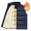 Men's striped lambswool vest in black, dark blue, or red for autumn and winter wear