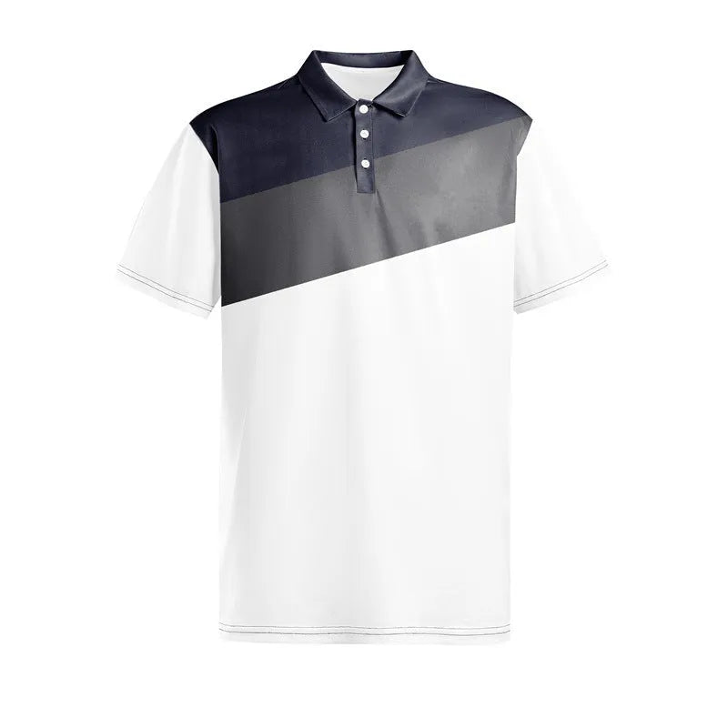 Men's loose fit short sleeve T-shirt with 3D digital printing colour pattern LM-PL047 on polyester fabric