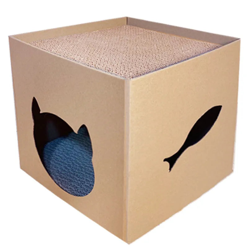 Vertical cat scratch board with 30cm corrugated paper surface in Pet Milk Carton colour