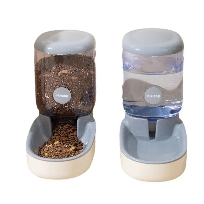 Blue automatic pet water fountain with 3.8 litre capacity for cats and dogs on a floor.