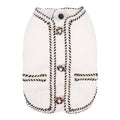 Quilted polyester dog coat in light purple with cartoon design for autumn and winter warmth
