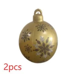 Large 60cm diameter inflatable PVC Christmas ball decoration for outdoor tree hanging