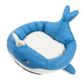 Duck-shaped fluffy pet bed sofa in blue or white colour for small dogs and cats