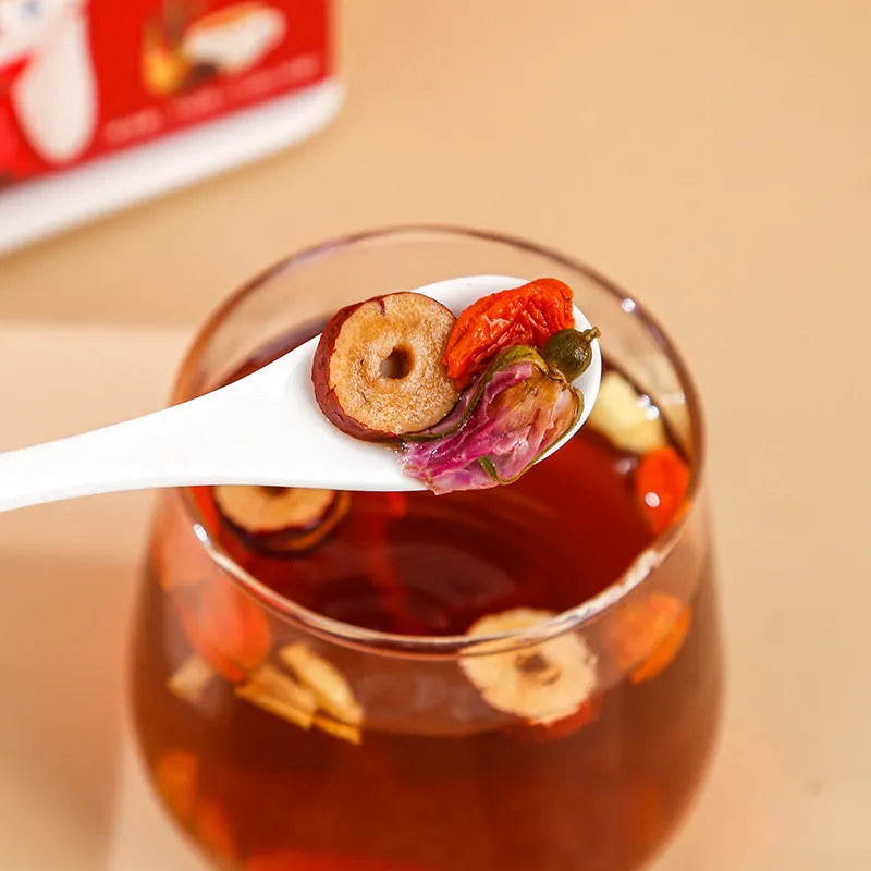 Yuantang brown sugar ginger and jujube tea box showing herbal tea bags