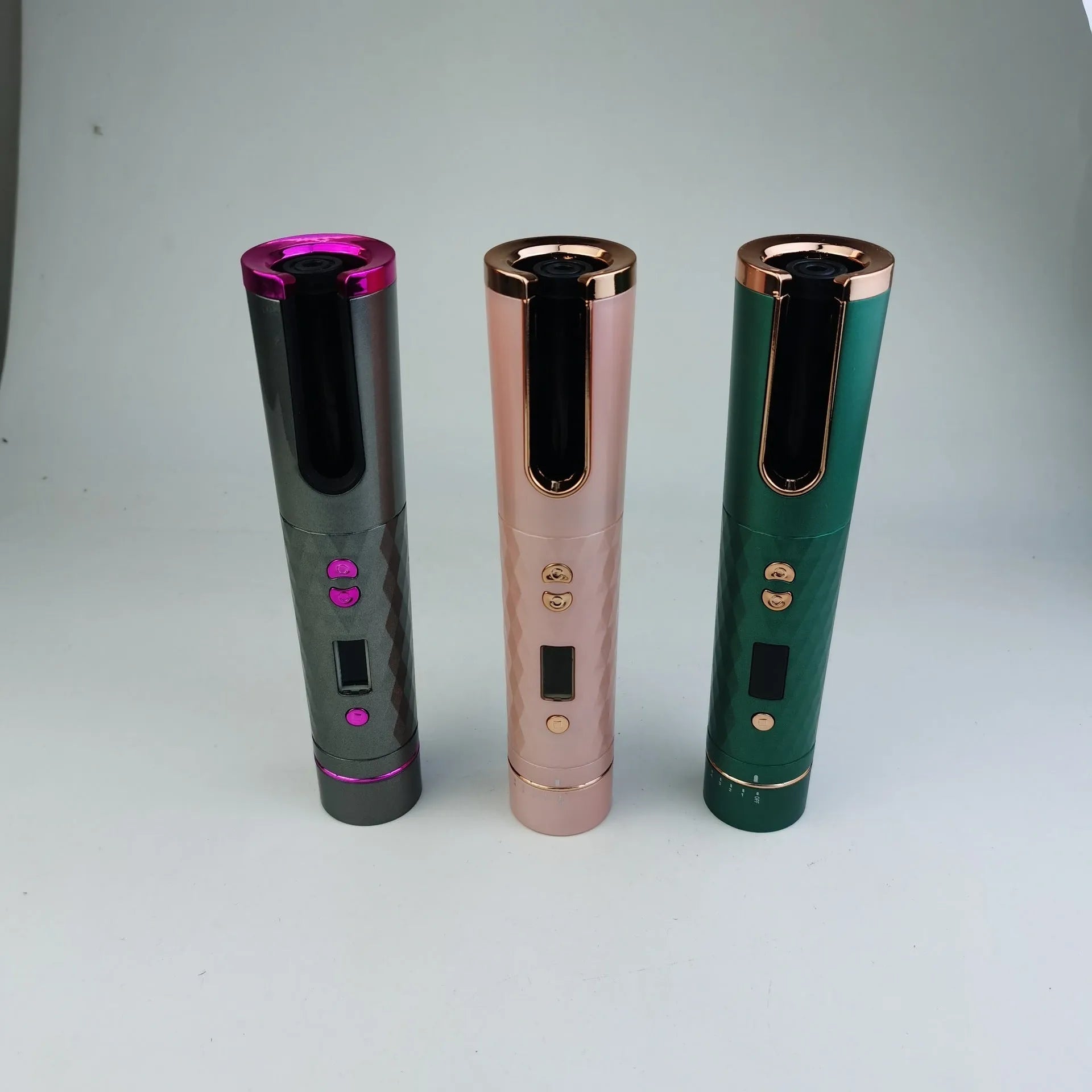 Portable automatic curler with multi-function charging, ABS plastic and aluminium alloy, 22.5x5x5 cm, available in green pink rose red