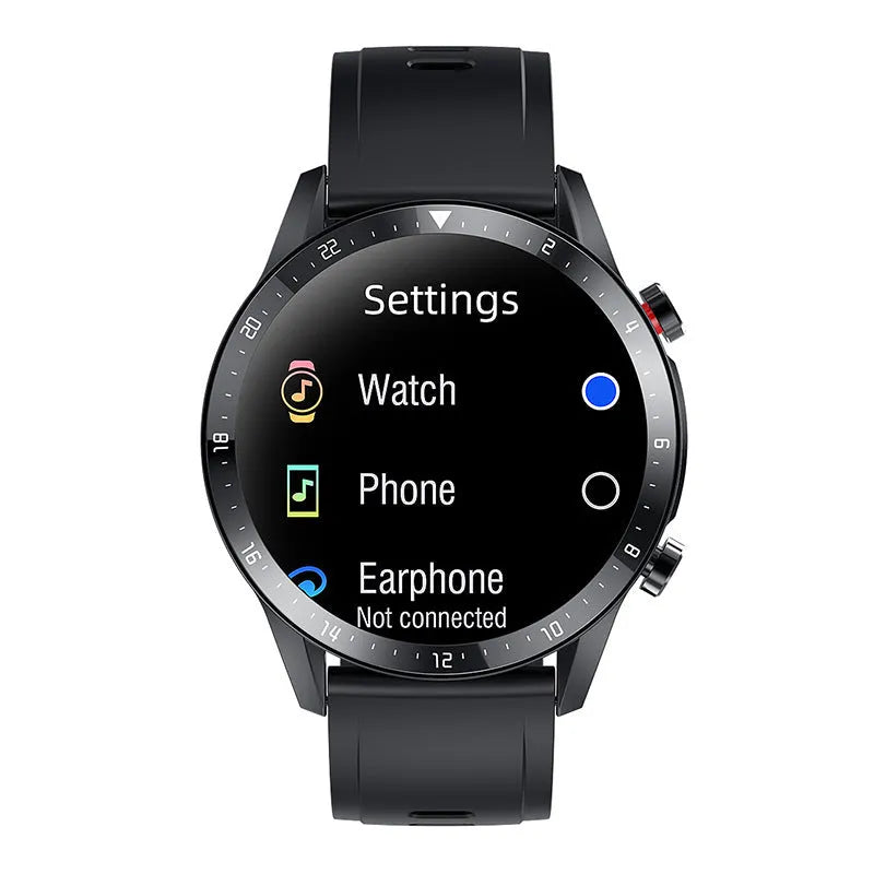 Bluetooth smart watch with 1.3-inch screen showing heart rate monitoring display
