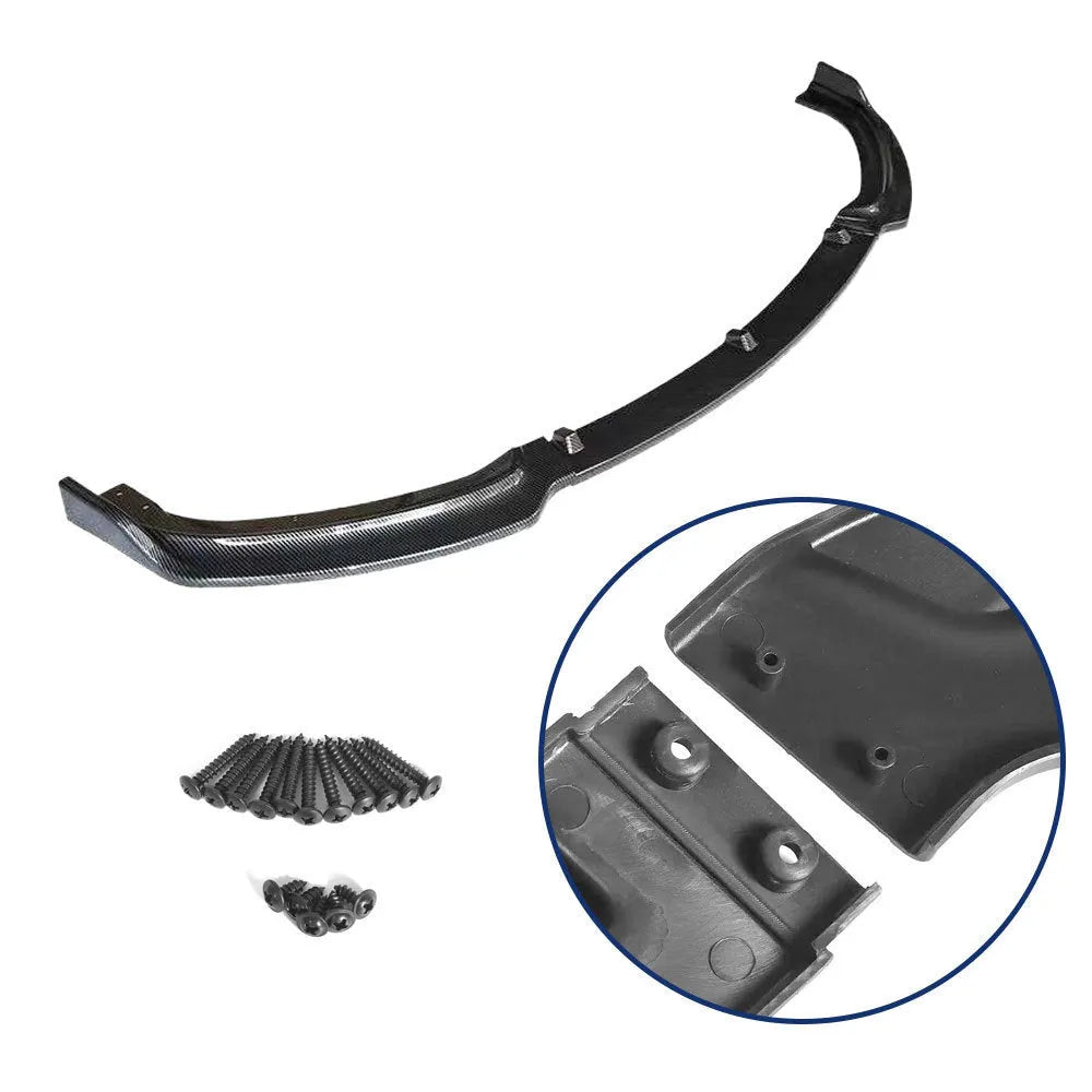 Bright black polypropylene front bumper lip spoiler for BMW F30 F35 3 Series