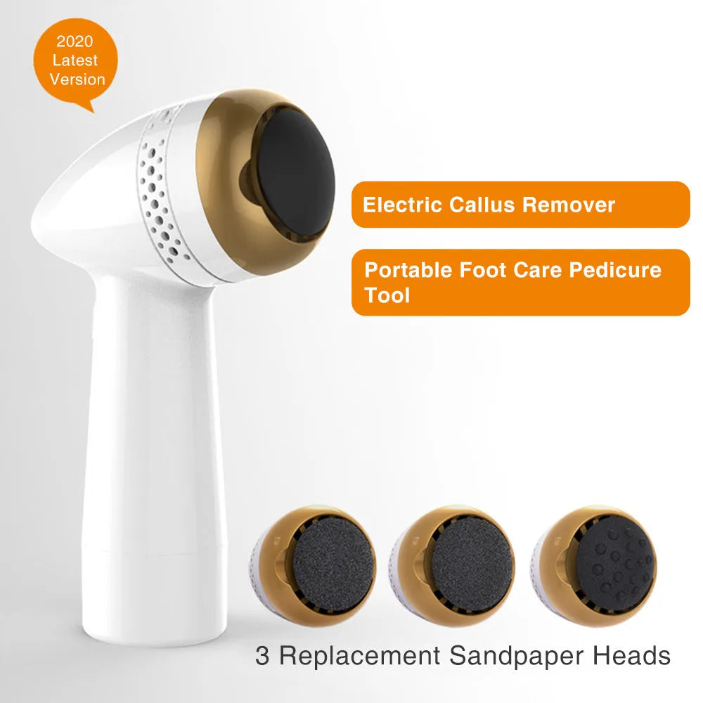 Electric vacuum foot grinder with quartz grinding head in gold and silver colour options