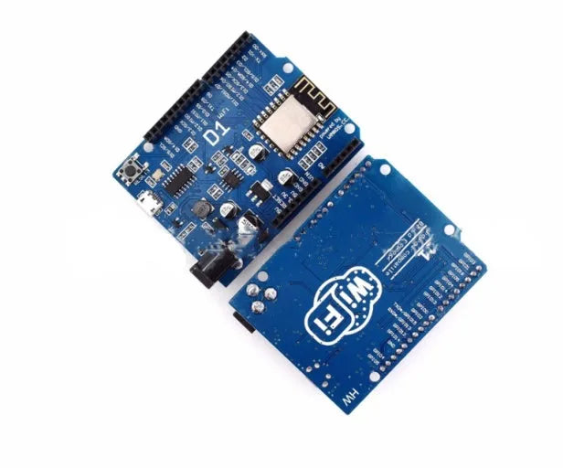 ESP-8266EX WIFI development board with pin headers and onboard components