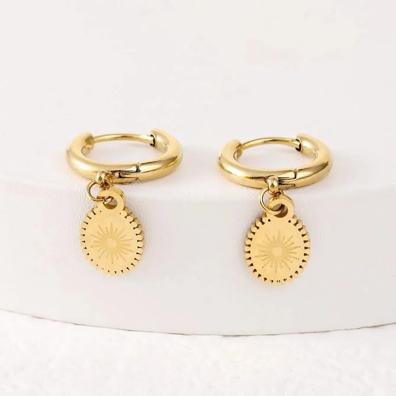 Stainless steel geometric ellipse earrings for women, fashion OL style XY-EH005