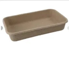 Brown disposable waterproof cat litter box in three different sizes on a white background.