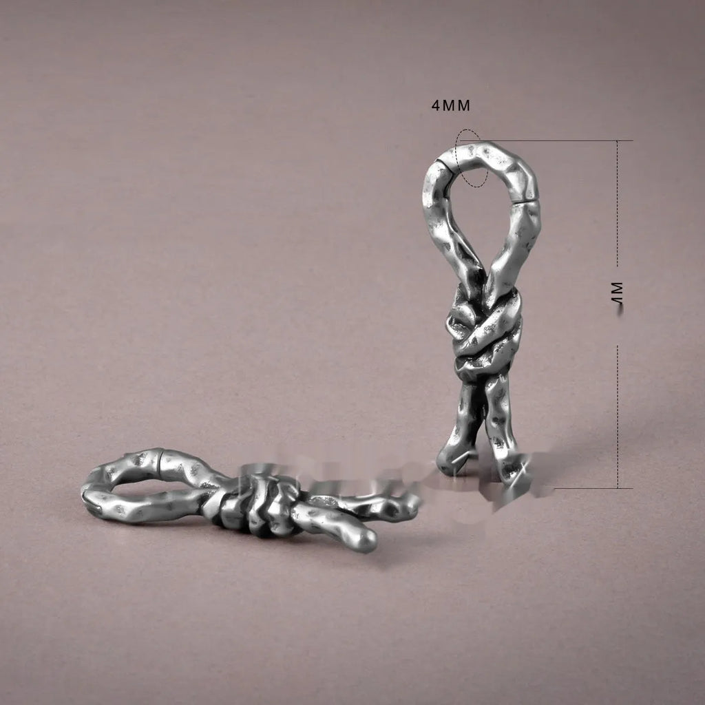 Creative Bends and Hitches 4mm copper piercing earrings with retro oiled finish for cartilage.