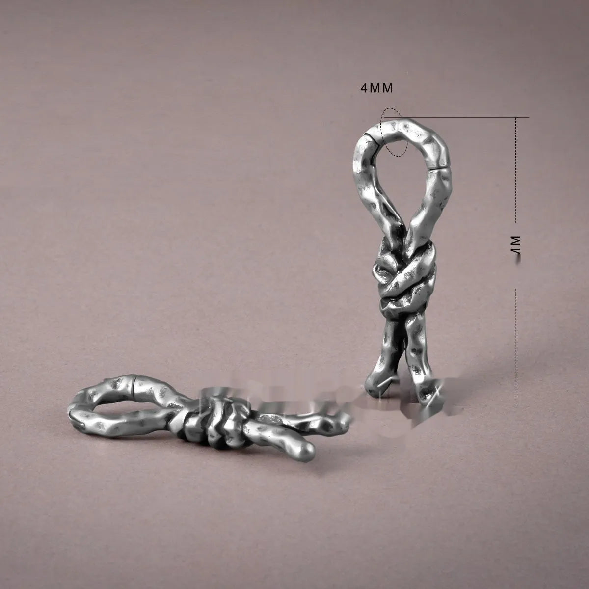 Creative Bends and Hitches 4mm copper piercing earrings with retro oiled finish for cartilage.
