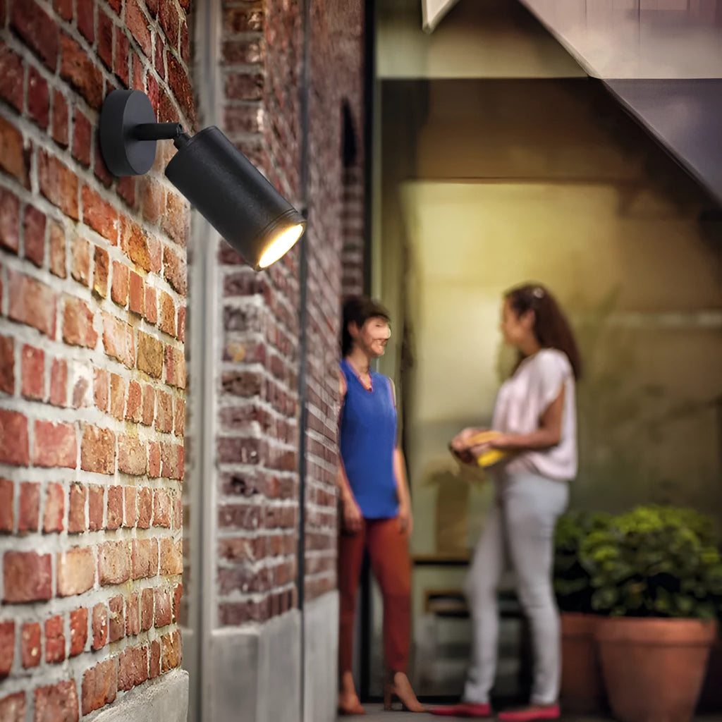Aluminium outdoor ground lamp with spike for garden path or patio lighting