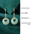 Sterling silver Chinese style jewellery set with inlaid Hetian jade gourd pendants on bracelet and necklace