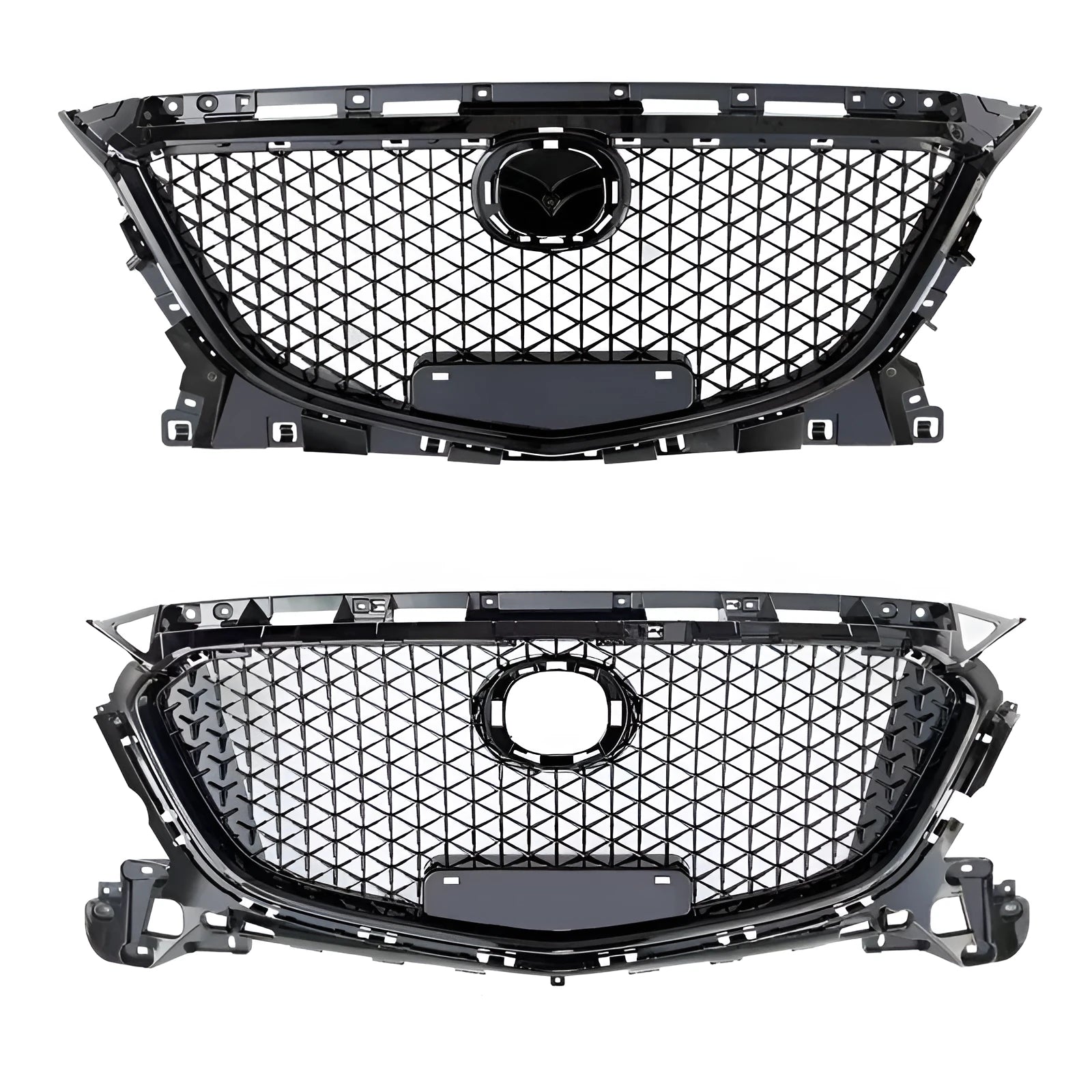 M10 three-section front splitter for VW Golf Mk7 in carbon fibre braze pattern finish