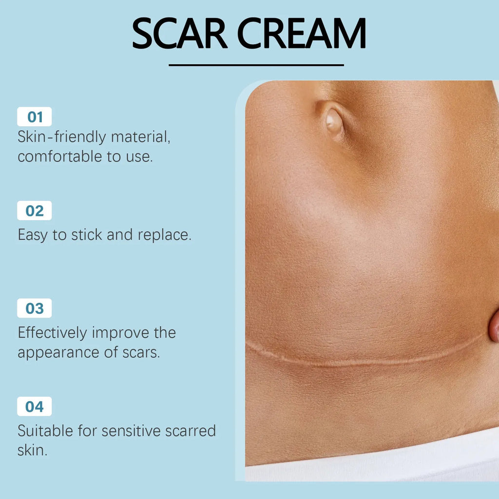 A single roll of smooth silicone scar paster for skin treatment with mint leaf extract.