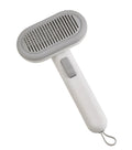 Large light grey pet hair comb with stainless steel blades for removing fur from cats and dogs.