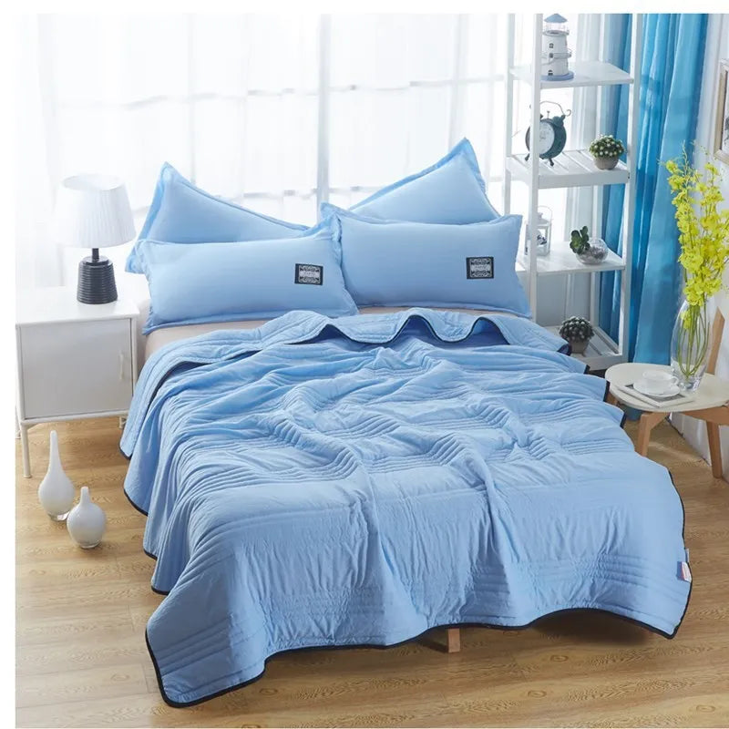 Pure colour seersucker cooling air conditioning quilt in multiple size options