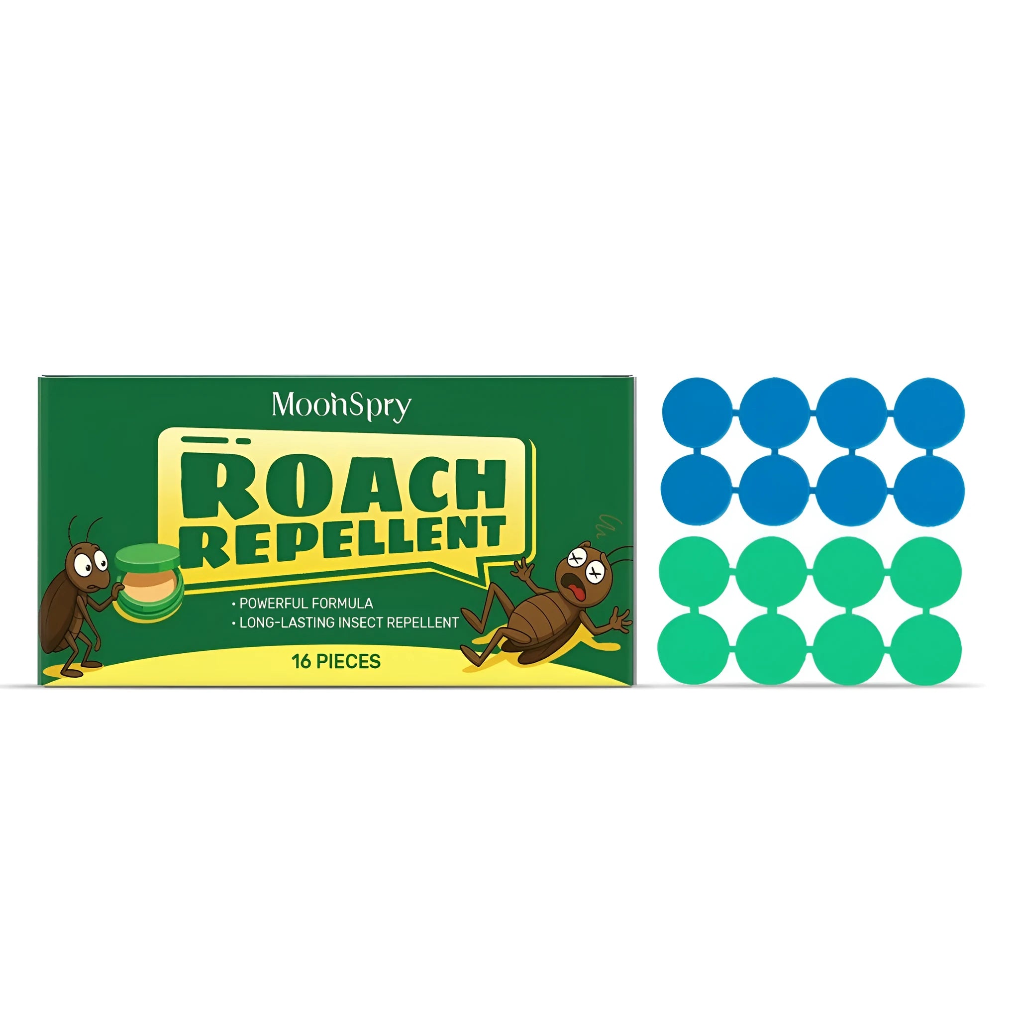 Cockroach bait paste insecticide kit showing pre-filled syringes and adhesive pads