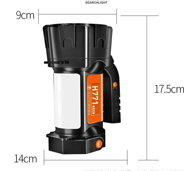 H771 portable camping lamp with shoulder strap and removable battery