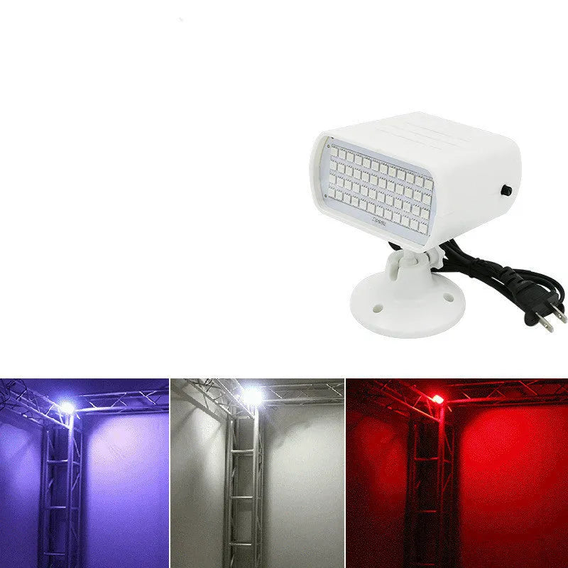 48-LED strobe light unit measuring 100x95x55mm with sound control for stage and club lighting