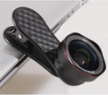 Black Silver Rose Gold mobile phone wide-angle and macro external camera lenses with clip and storage box