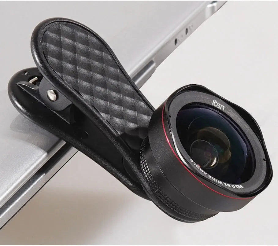 Black Silver Rose Gold mobile phone wide-angle and macro external camera lenses with clip and storage box