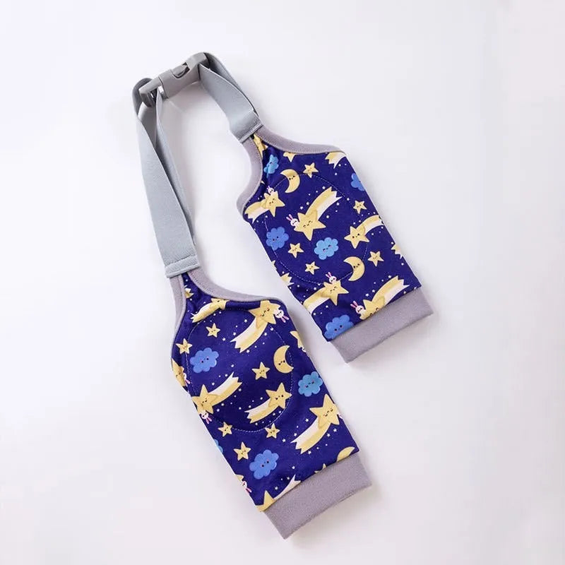 Adjustable dog knee protector pad with elbow support and matching scarf in blue, grey or yellow