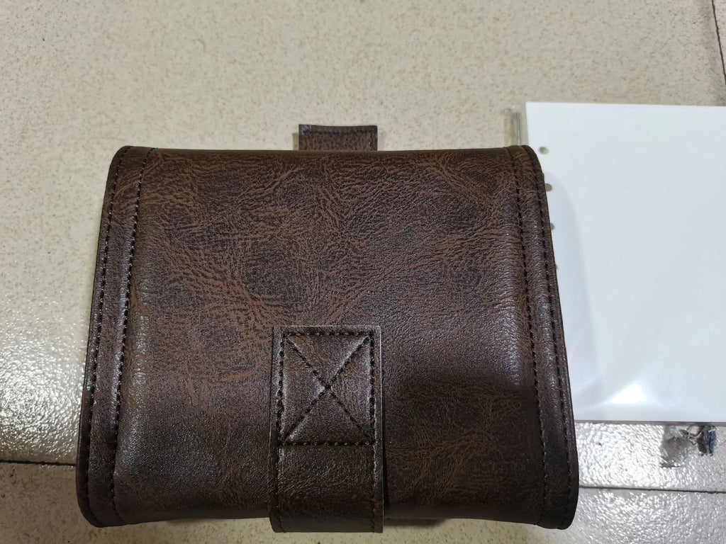 Creative retro brown A7 notebook with leather-style buckle and loose-leaf binding