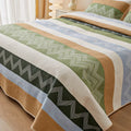 Pure cotton printed bed sheet set in modern simple style with reactive dyed patterns