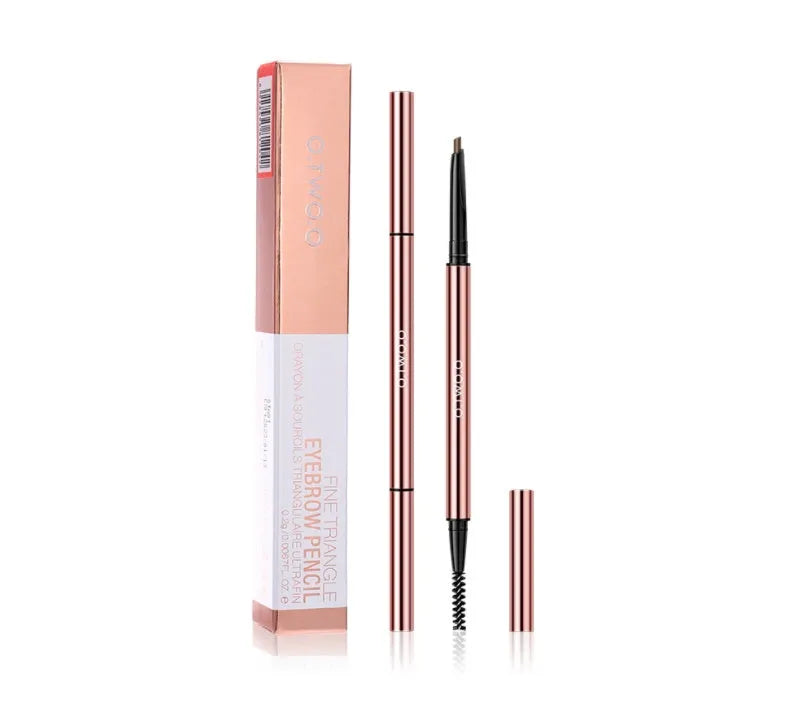 Brow pencil in a colour box with six shade options: Auburn, Blonde, Caramel, Dark Brown, Soft Brown, Taupe.
