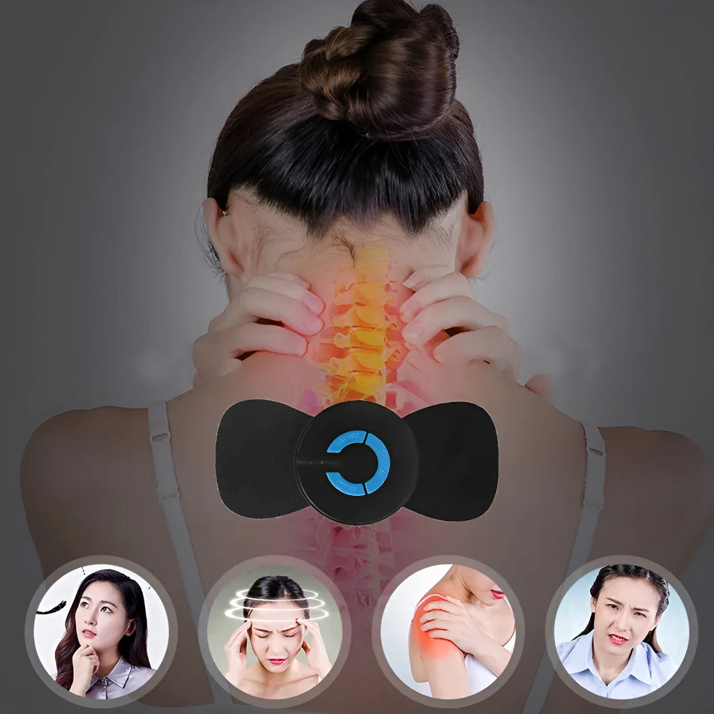 Black HQ-185 mini electric shoulder and neck massager with compact 15 cm design