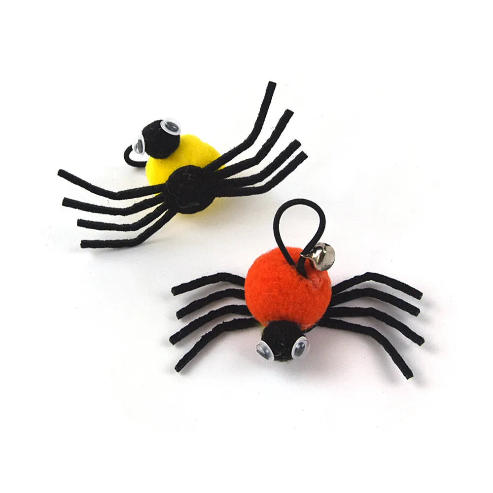 Soft plush Halloween cat toy in orange measuring 4.5 x 9 centimetres