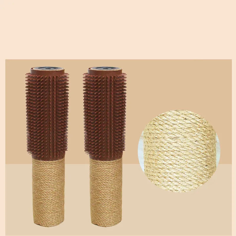 Brown or grey sisal cat scratching post 30cm tall with 5.8cm square base