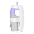 Black or white USB-powered mosquito killer lamp with rechargeable battery for indoor use.