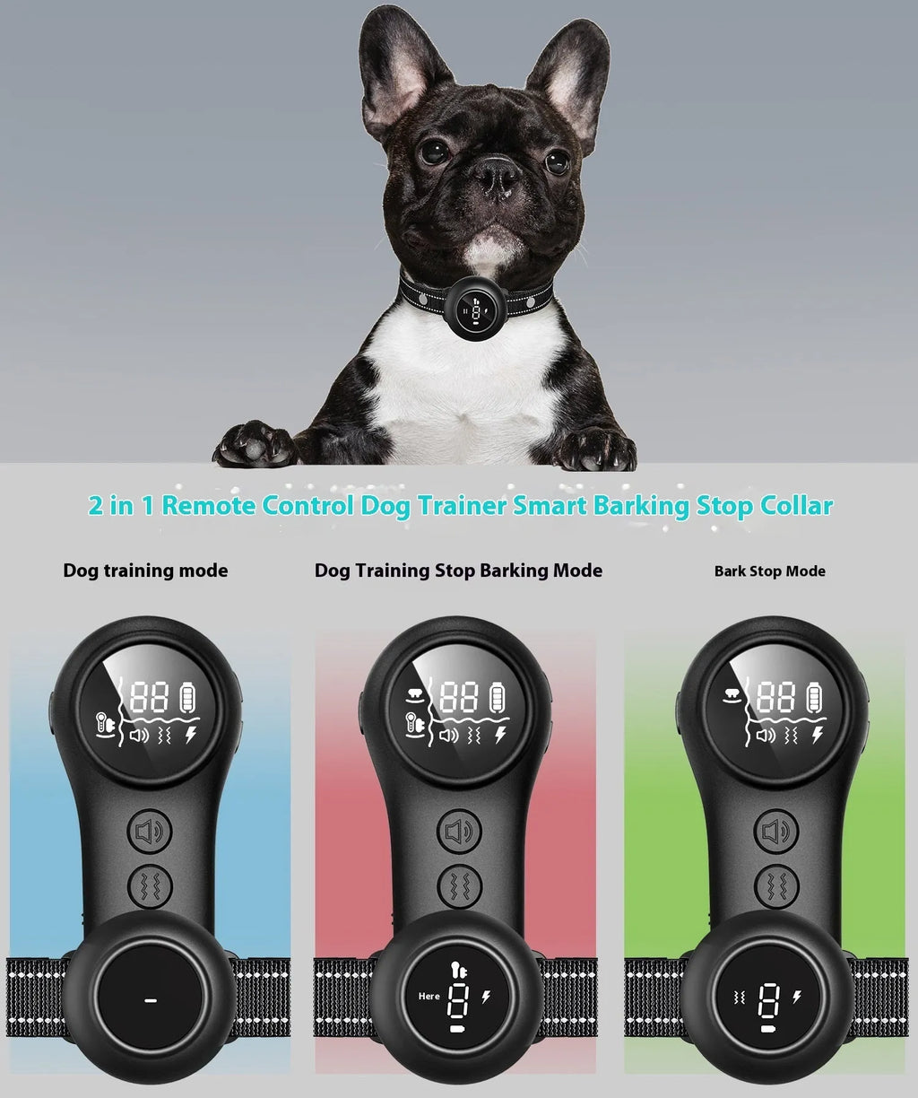 Smart 3-in-1 dog trainer bark stopper with multiple training modes made from ABS plastic