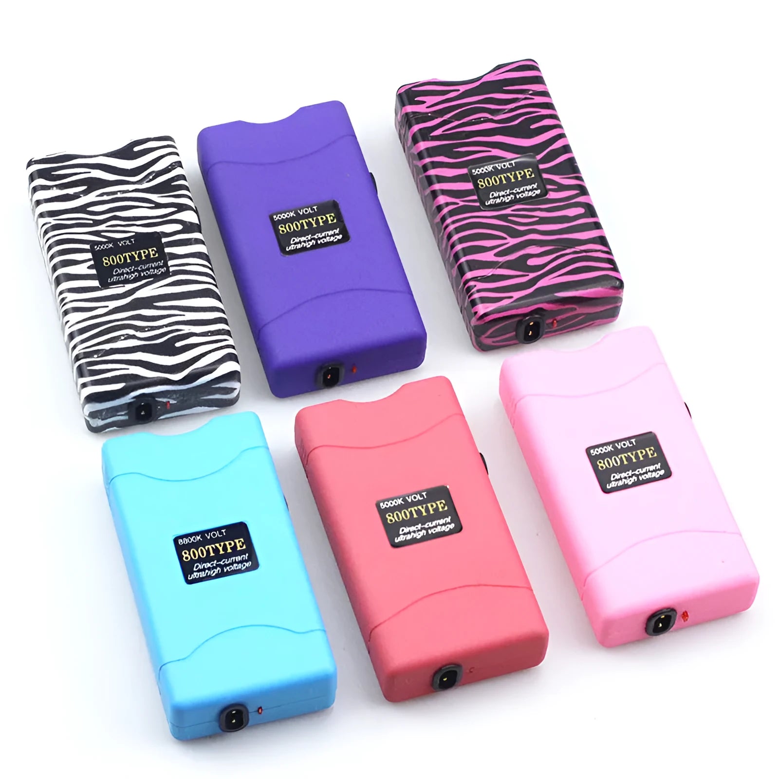 Purple and white women's self-defence multi-function torch flashlight with plastic resin construction